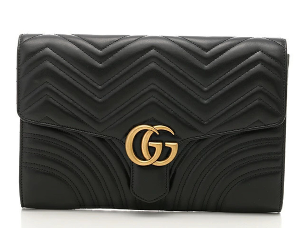 Gucci Clutch Bag Shoulder GG Marmont Black
